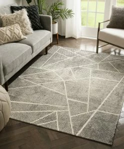 Well Woven Global Saleme Mid-Century Modern Geometric Distressed Grey Kilim-Style Rug 18 Well Woven Global Saleme Mid-Century Modern Geometric Distressed Grey Kilim-Style Rug