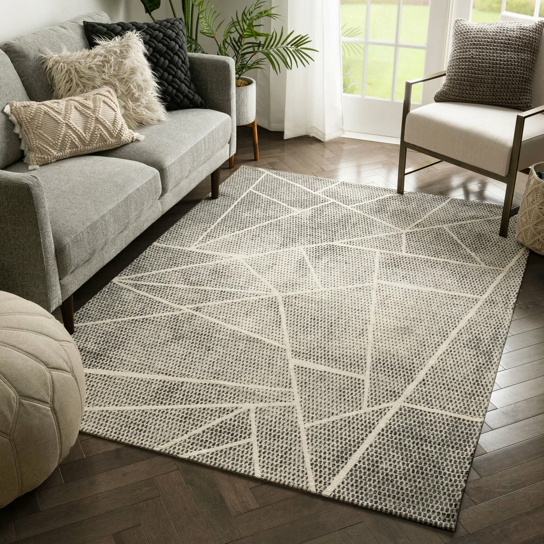Well Woven Global Saleme Mid-Century Modern Geometric Distressed Grey Kilim-Style Rug 8 Well Woven Global Saleme Mid-Century Modern Geometric Distressed Grey Kilim-Style Rug