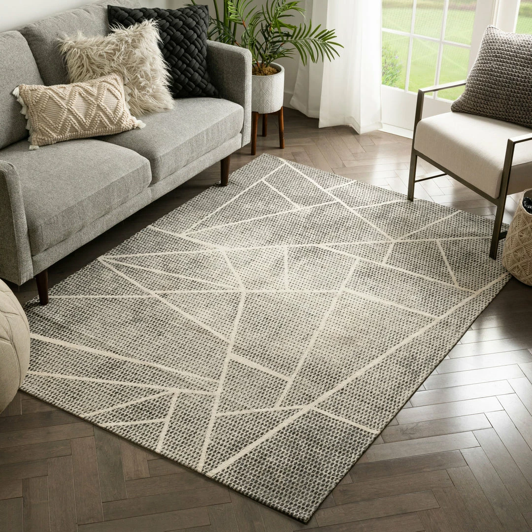 Well Woven Global Saleme Mid-Century Modern Geometric Distressed Grey Kilim-Style Rug 1 Well Woven Global Saleme Mid-Century Modern Geometric Distressed Grey Kilim-Style Rug