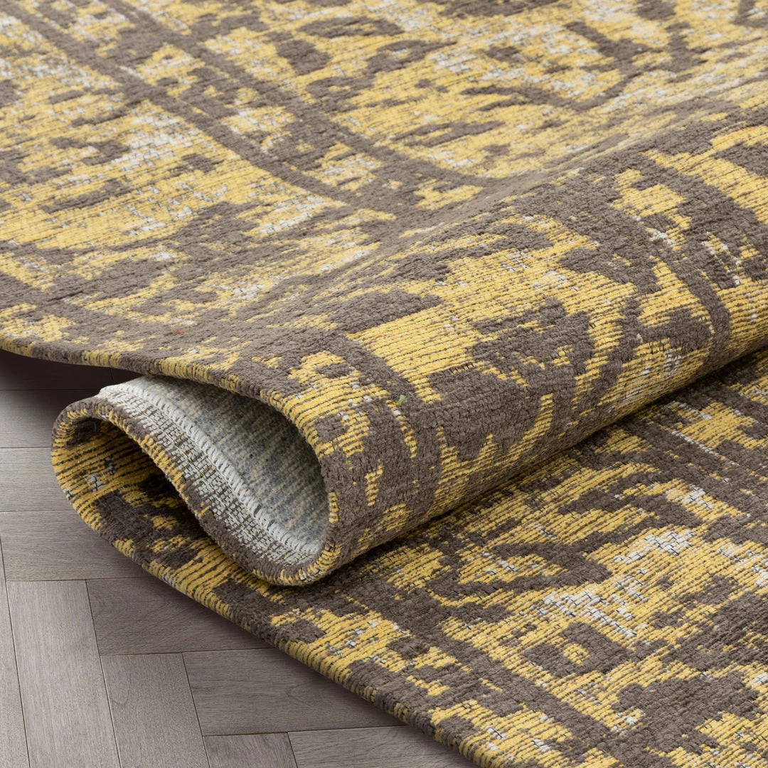 Well Woven Global Nola Vintage Distressed Orietnal Floral Yellow Kilim-Style Rug 5 Well Woven Global Nola Vintage Distressed Orietnal Floral Yellow Kilim-Style Rug