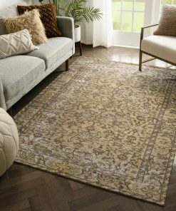 Well Woven Global Nola Vintage Distressed Orietnal Floral Yellow Kilim-Style Rug 18 Well Woven Global Nola Vintage Distressed Orietnal Floral Yellow Kilim-Style Rug