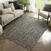 Well Woven Rimini Contemporary Geometric Pattern Black Kilim-Style Rug Global
