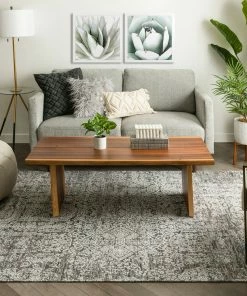 Well Woven Cantu Vintage Distressed Damask Pattern Black Kilim-Style Rug