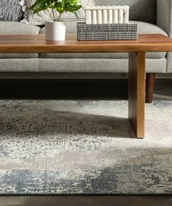 Well Woven Vasto Vintage Distressed Medallion Blue Kilim-Style 5'3