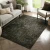 Well Woven Jesi Vintage Distressed Damask Pattern Black Kilim-Style Rug