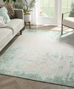 Well Woven Sarno Modern Distressed Abstract Light Grey & Blue Kilim-Style 5'3