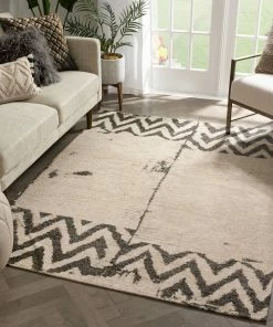 Well Woven Cassino Contemporary Chevron Brown Kilim-Style Rug