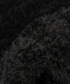 Well Woven Murray Solid Plain Shag Black 3D Textured Rug