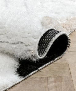 Well Woven Provo Moroccan Trellis Shag Ivory Grey 3D Textured Rug