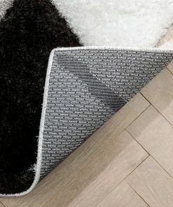 Well Woven Provo Moroccan Trellis Shag Ivory Grey 3D Textured Rug