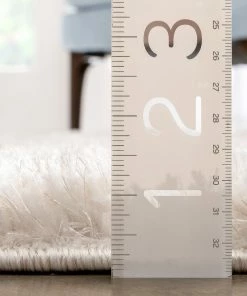 Well Woven Moroccan Winona Honeycomb Hexagon Pattern Shag Beige 3D Textured Rug