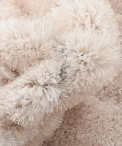 Well Woven Moroccan Winona Honeycomb Hexagon Pattern Shag Beige 3D Textured Rug