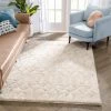 Well Woven Moroccan Winona Honeycomb Hexagon Pattern Shag Beige 3D Textured Rug