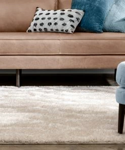 Well Woven Moroccan Winona Honeycomb Hexagon Pattern Shag Beige 3D Textured Rug