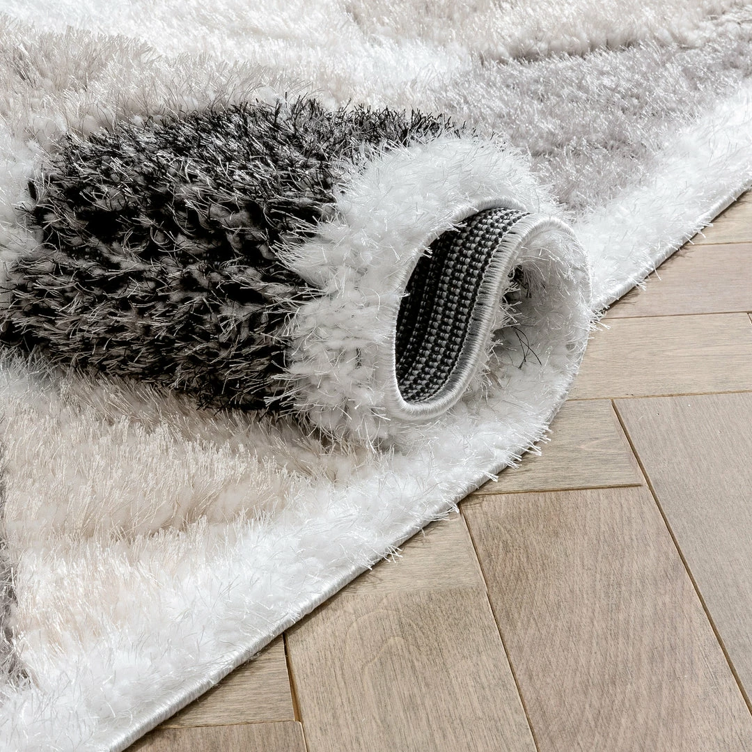 Well Woven Riverton Geometric Pattern Shag Ivory Grey 3D Textured Rug Moroccan 4 Well Woven Riverton Geometric Pattern Shag Ivory Grey 3D Textured Rug Moroccan