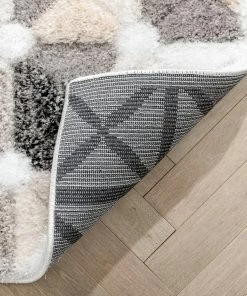 Well Woven Riverton Geometric Pattern Shag Ivory Grey 3D Textured Rug Moroccan 13 Well Woven Riverton Geometric Pattern Shag Ivory Grey 3D Textured Rug Moroccan