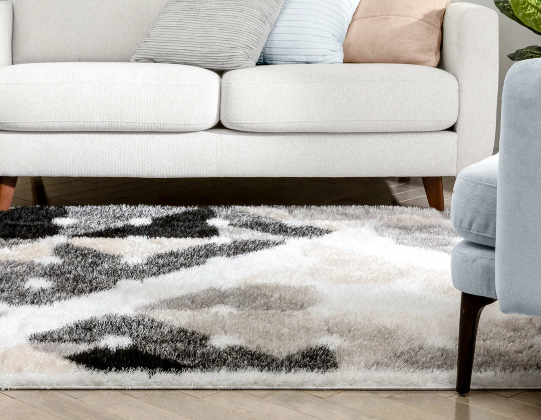 Well Woven Riverton Geometric Pattern Shag Ivory Grey 3D Textured Rug Moroccan 8 Well Woven Riverton Geometric Pattern Shag Ivory Grey 3D Textured Rug Moroccan