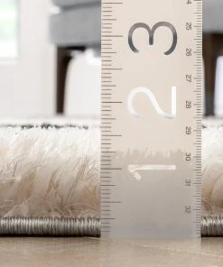 Well Woven Chaska Geometric Squares Shag Ivory Black 3D Textured Rug