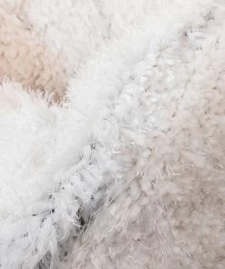 Well Woven Chaska Geometric Squares Shag Ivory Black 3D Textured Rug