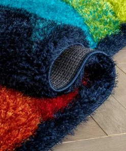 Well Woven Lowry Abstract Waves Shag Multi 3D Textured Rug