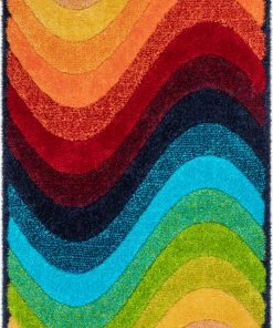 Well Woven Lowry Abstract Waves Shag Multi 3D Textured Rug