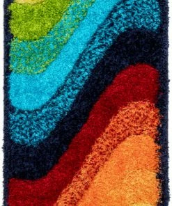 Well Woven Lowry Abstract Waves Shag Multi 3D Textured Rug