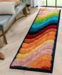 Well Woven Lowry Abstract Waves Shag Multi 3D Textured Rug
