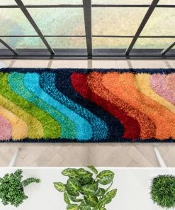 Well Woven Lowry Abstract Waves Shag Multi 3D Textured Rug