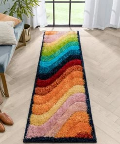 Well Woven Lowry Abstract Waves Shag Multi 3D Textured Rug