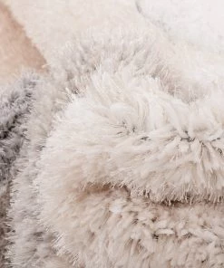 Well Woven Lowry Abstract Waves Shag Black Ivory 3D Textured Rug