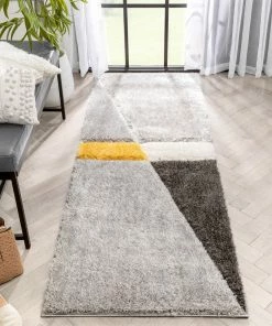 Well Woven Mori Modern Abstract Geometric 3D Textured Shag Yellow Grey Rug 18 Well Woven Mori Modern Abstract Geometric 3D Textured Shag Yellow Grey Rug