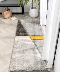 Well Woven Mori Modern Abstract Geometric 3D Textured Shag Yellow Grey Rug 21 Well Woven Mori Modern Abstract Geometric 3D Textured Shag Yellow Grey Rug