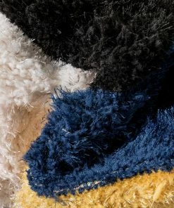 Well Woven Mori Modern Abstract Geometric 3D Textured Shag Blue Yellow Rug