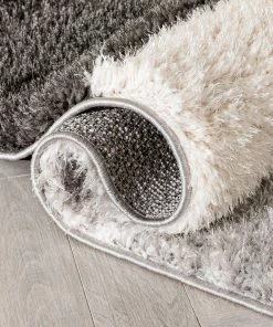 Well Woven Mori Modern Abstract Geometric 3D Textured Shag Pink Grey Rug