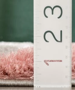 Well Woven Mori Modern Abstract Geometric 3D Textured Shag Pink Grey Rug