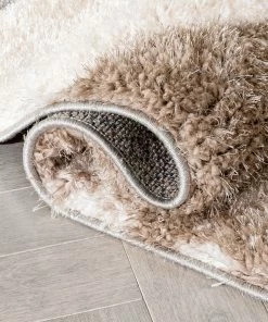 Well Woven Remi Contemporary Geometric Boxes 3D Textured Shag Grey Light Blue Rug