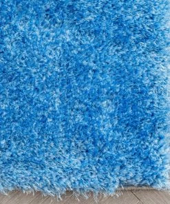 Well Woven Remi Contemporary Geometric Boxes 3D Textured Shag Grey Light Blue Rug