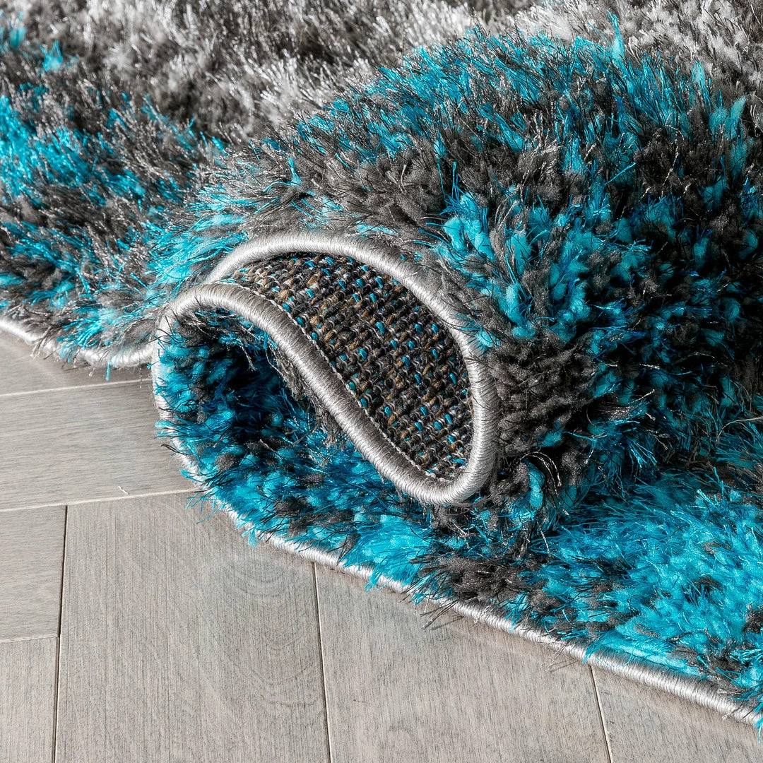 Well Woven Kenzo Retro Geometric Pattern 3D Textured Shag Teal Grey Rug 12 Well Woven Kenzo Retro Geometric Pattern 3D Textured Shag Teal Grey Rug