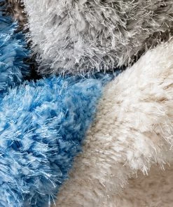 Well Woven Mika Retro Chevron 3D Textured Shag Grey Light Blue Rug