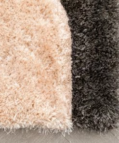 Well Woven Remi Modern Geometric Stripes 3D Textured Shag Grey Purple Rug