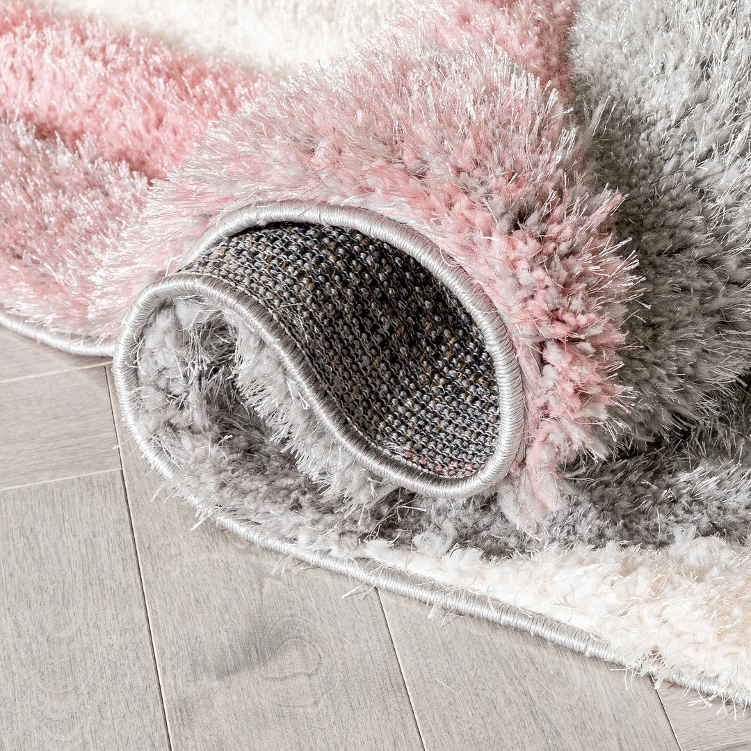 Well Woven Remi Modern Geometric Stripes 3D Textured Shag Blush Gold Rug 6 Well Woven Remi Modern Geometric Stripes 3D Textured Shag Blush Gold Rug