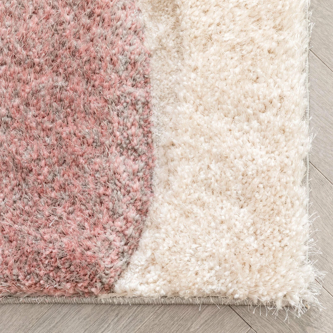 Well Woven Remi Modern Geometric Stripes 3D Textured Shag Blush Gold Rug 4 Well Woven Remi Modern Geometric Stripes 3D Textured Shag Blush Gold Rug