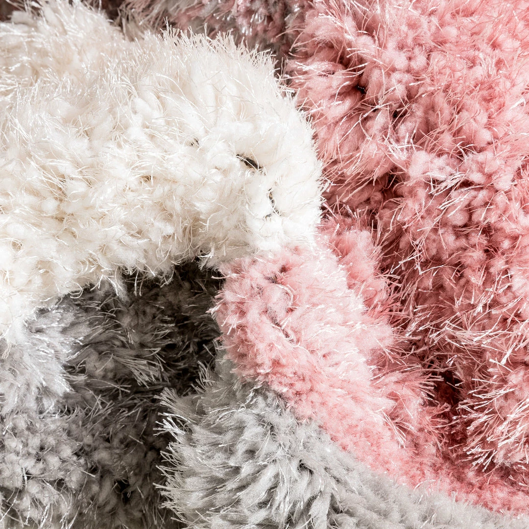 Well Woven Remi Modern Geometric Stripes 3D Textured Shag Blush Gold Rug 3 Well Woven Remi Modern Geometric Stripes 3D Textured Shag Blush Gold Rug