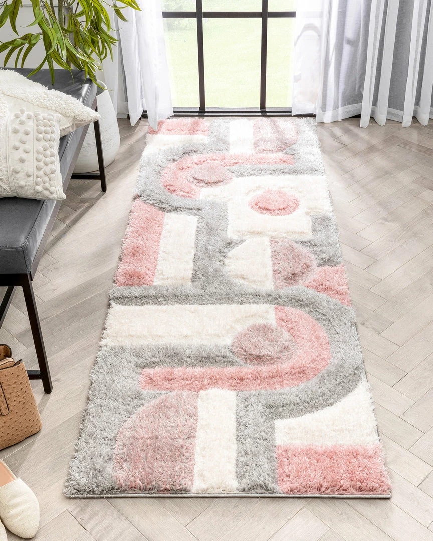 Well Woven Remi Modern Geometric Stripes 3D Textured Shag Blush Gold Rug 7 Well Woven Remi Modern Geometric Stripes 3D Textured Shag Blush Gold Rug