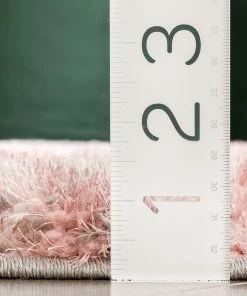 Well Woven Elsie Modern Abstract Waves 3D Textured Shag Grey Pink Rug