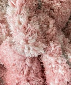 Well Woven Elsie Modern Abstract Waves 3D Textured Shag Grey Pink Rug