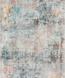 Well Woven Amesti Machine Washable Contemporary Distressed Abstract Light Blue Flat-Weave Distressed Rug Global