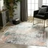 Well Woven Amesti Machine Washable Contemporary Distressed Abstract Light Blue Flat-Weave Distressed Rug Global