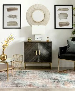 Well Woven Amesti Machine Washable Contemporary Distressed Abstract Light Blue Flat-Weave Distressed Rug Global