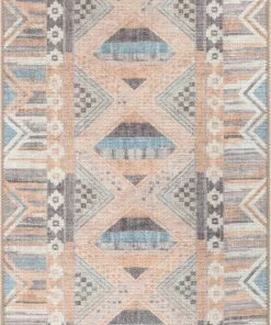 Well Woven Boron Machine Washable Vintage Gabbeh Geometric Pattern Blush Pink Flat-Weave Distressed Rug Global 21 Well Woven Boron Machine Washable Vintage Gabbeh Geometric Pattern Blush Pink Flat-Weave Distressed Rug Global